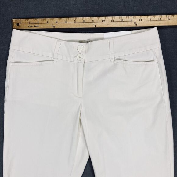 Ann Taylor LOFT Crop Pants Womens 6 White Straight Leg Stretchy Breathable NEW - Picture 10 of 16
